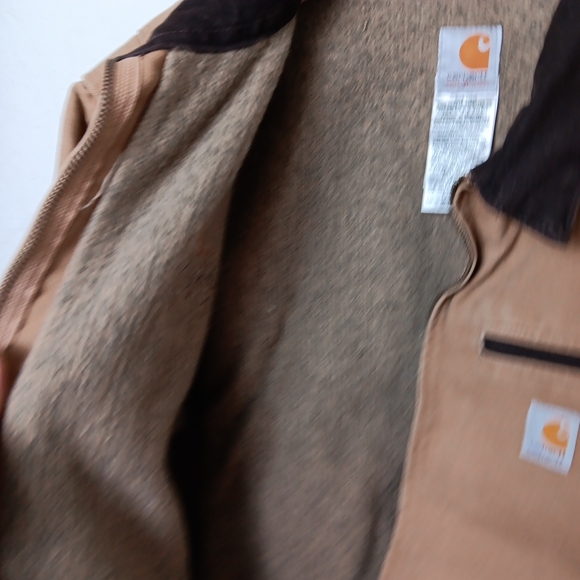 Carhartt Detroit Jacket Women's Size L Camel Tan Blanket Lined - Picture 9 of 16